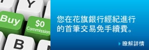 首次免費交易以花旗銀行經紀進行的首筆交易$0手續費*優惠。